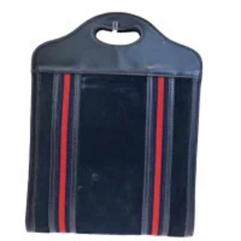 Gucci Sherry Handbag Navy Blue Black Red Suede Leather
